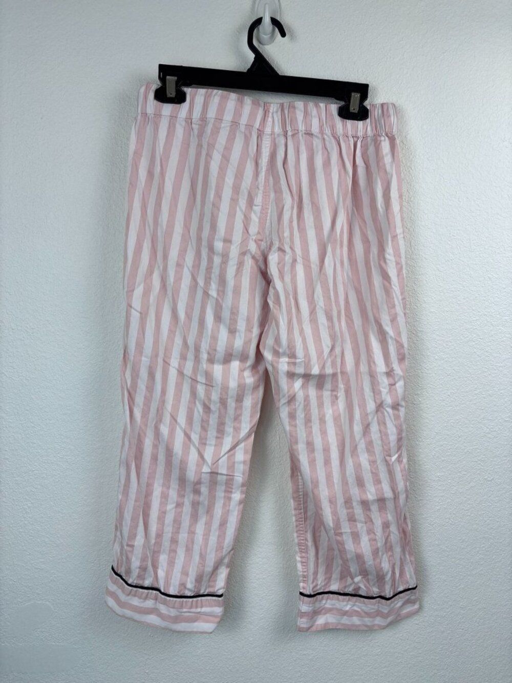 Emily & Meritt pottery barn teen juniors medium pink striped crop sleep pants - Picture 3 of 4